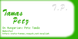tamas petz business card
